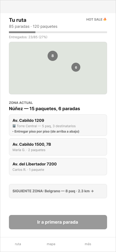 Wireframe P1 — Vista de ruta